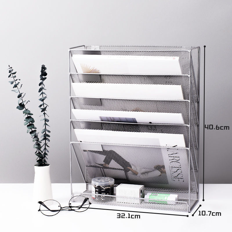 Metal Mesh Magazine File Rack